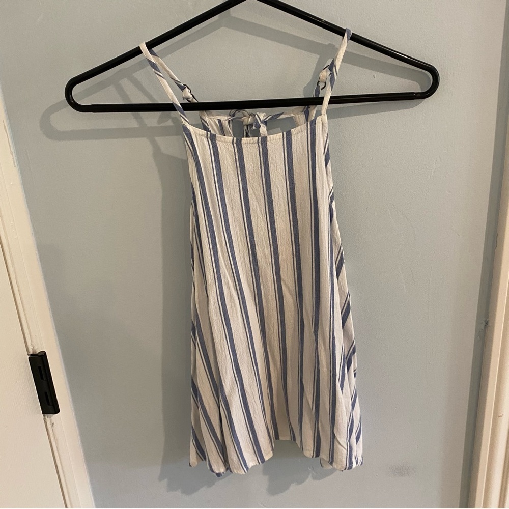 Striped Blue and White Women's Top